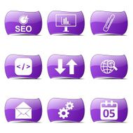 SEO Internet Sign Violet Vector Button Icon Design Set 6 N2