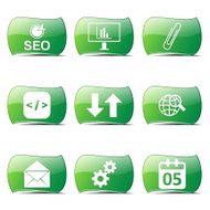 SEO Internet Sign Green Vector Button Icon Design Set 6 N2