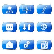 SEO Internet Sign Blue Vector Button Icon Design Set 6 N2