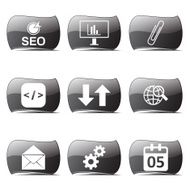 SEO Internet Sign Black Vector Button Icon Design Set 6 N2