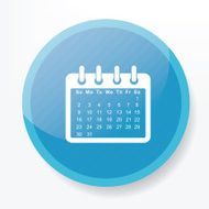 Calendar icon on blue button design clean vector