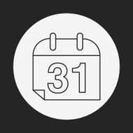 Halloween calendar line icon N3