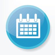 Calendar design on blue button clean vector