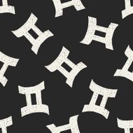 Gemini Constellation doodle seamless pattern background N2
