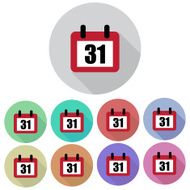 31 calendar days flat set vector illustration N2