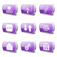 SEO Internet Sign Violet Vector Button Icon Design Set 6 N3