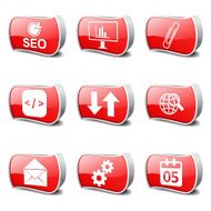 SEO Internet Sign Red Vector Button Icon Design Set 6 N2