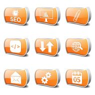 SEO Internet Sign Orange Vector Button Icon Design Set 6 N2