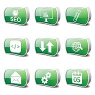 SEO Internet Sign Green Vector Button Icon Design Set 6 N3