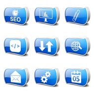 SEO Internet Sign Blue Vector Button Icon Design Set 6 N3