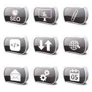 SEO Internet Sign Black Vector Button Icon Design Set 6 N3