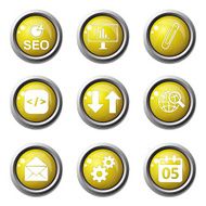 SEO Internet Sign Yellow Vector Button Icon Design Set 6 N2
