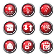 SEO Internet Sign Red Vector Button Icon Design Set 6 N3