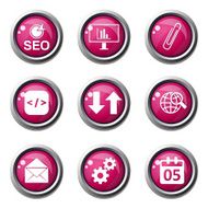 SEO Internet Sign Pink Vector Button Icon Design Set 6 N4