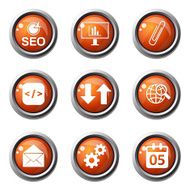 SEO Internet Sign Orange Vector Button Icon Design Set 6 N3