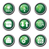 SEO Internet Sign Green Vector Button Icon Design Set 6 N4