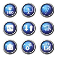SEO Internet Sign Blue Vector Button Icon Design Set 6 N4