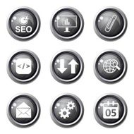 SEO Internet Sign Black Vector Button Icon Design Set 6 N4