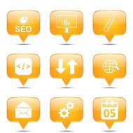 SEO Internet Sign Square Vector Yellow Icon Design Set 6 N2