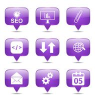 SEO Internet Sign Square Vector Violet Icon Design Set 6 N2