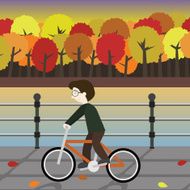 man ride a bike great for any use Vector EPS10
