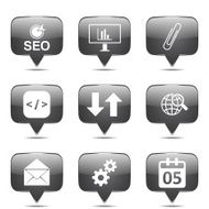 SEO Internet Sign Square Vector Black Icon Design Set 6 N2