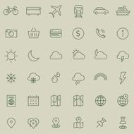 Travel tourism and weather icons set 1 N2
