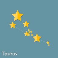 Taurus Zodiac Sign of the Beautiful Bright Stars Vector Illustra N2