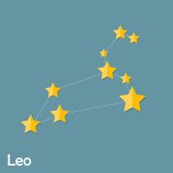 Leo Zodiac Sign of the Beautiful Bright Stars Vector Illustratio N2