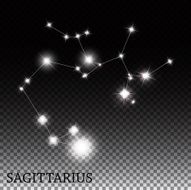 Sagittarius Zodiac Sign of the Beautiful Bright Stars Vector Ill N3