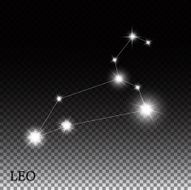 Leo Zodiac Sign of the Beautiful Bright Stars Vector Illustratio N3