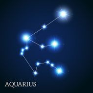 Aquarius Zodiac Sign of the Beautiful Bright Stars Vector Illust N3