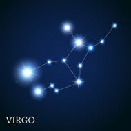 Virgo Zodiac Sign of the Beautiful Bright Stars Vector Illustrat N3