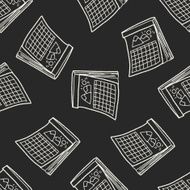 Calendar doodle seamless pattern background N2