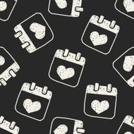 love calendar doodle seamless pattern background N2