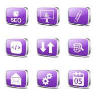 SEO Internet Sign Square Vector Violet Icon Design Set 6 N3