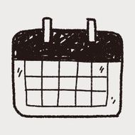 Monthly calendar doodle drawing N14