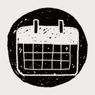 Monthly calendar doodle drawing N17