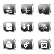 SEO Internet Sign Square Vector Black Icon Design Set 6 N3