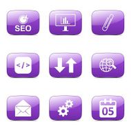SEO Internet Sign Square Vector Violet Icon Design Set 6 N4
