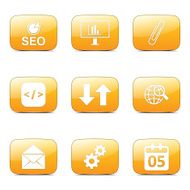 SEO Internet Sign Square Vector Yellow Icon Design Set 6 N3