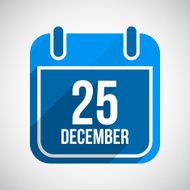 December 25 Calendar Flat Icon With Long Shadow Christmas Day