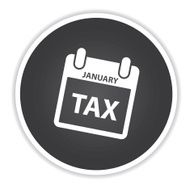 Tax on black button design clean vector