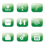 SEO Internet Sign Square Vector Green Icon Design Set 6 N4