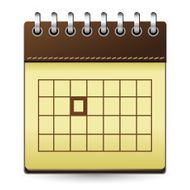 Calendar brown with one day marked