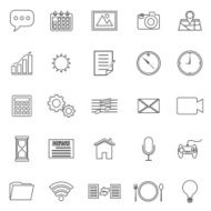 Application line icons on white background