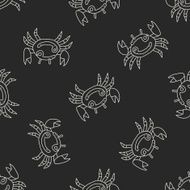cancer Constellation doodle seamless pattern background N4