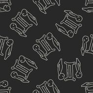 Gemini Constellation doodle seamless pattern background N4