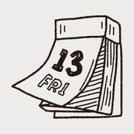 Monthly calendar doodle drawing N18