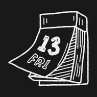 Monthly calendar doodle drawing N19
